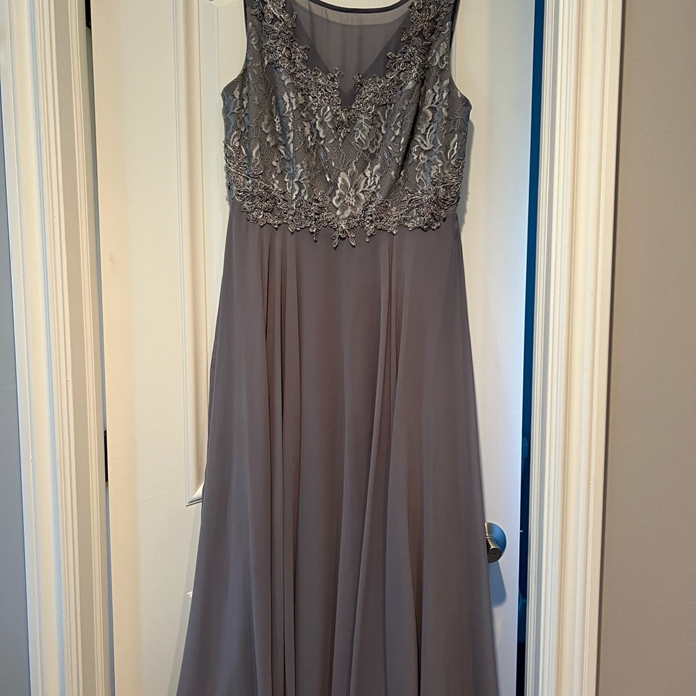 Silver maxi elegant dress